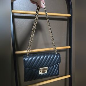 Michael Kors Elegant Black Quilted Chain Shoulder Bag